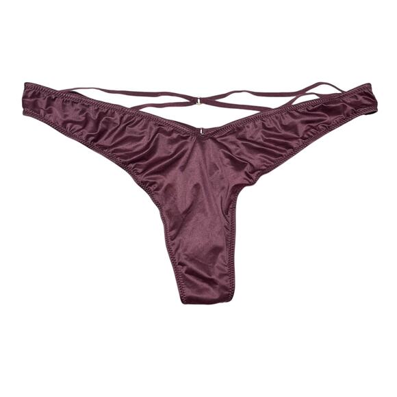 Victoria's Secret Smooth Strappy-Back High-Leg Thong Panty Purple Vapor XL - Picture 1 of 2